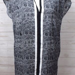 DANIEL Rainn Black and White Cap Short Sleeve Dress XS